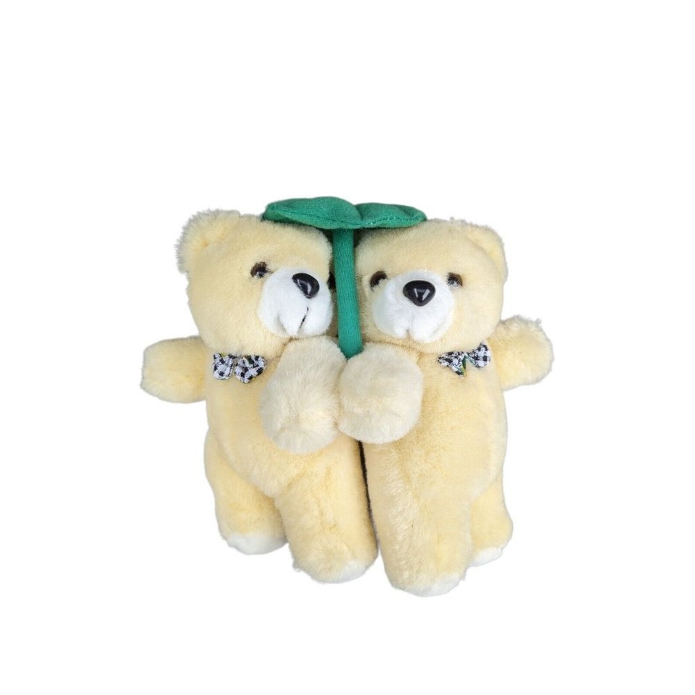 Vintage Wondertreats White Twin Plush Stuffed Bear Small